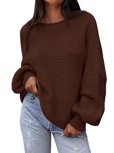 PRETTYGARDEN Women's Long Lantern Sleeve Oversized Sweater