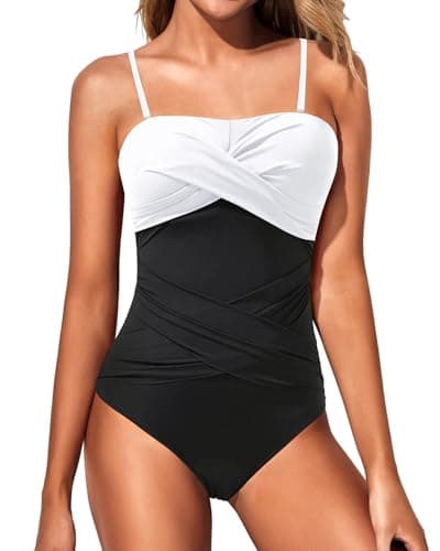 Strapless Tummy Control Swimsuit for Women - Retro Style