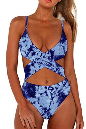 CHYRII Women's High-Waisted Cut-Out One-Piece Monokini Swimsuit