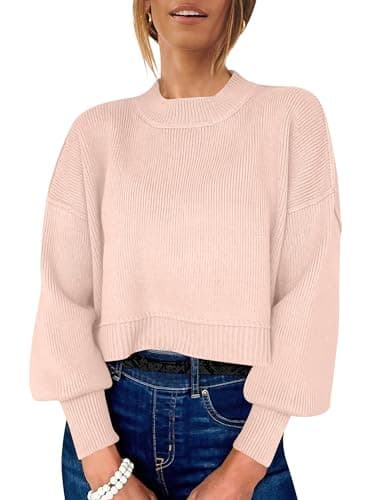 Womens Oversized Crop Sweater for Fall 2024