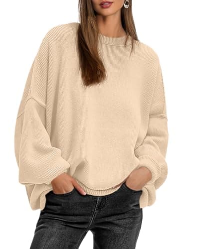 Lepunuo Women's Oversized Batwing Long-Sleeve Knit Sweater