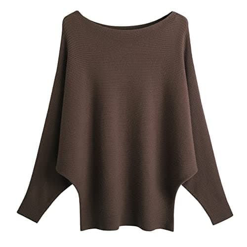 GABERLY Women's Boat Neck Batwing Dolman Knit Sweaters & Pullovers