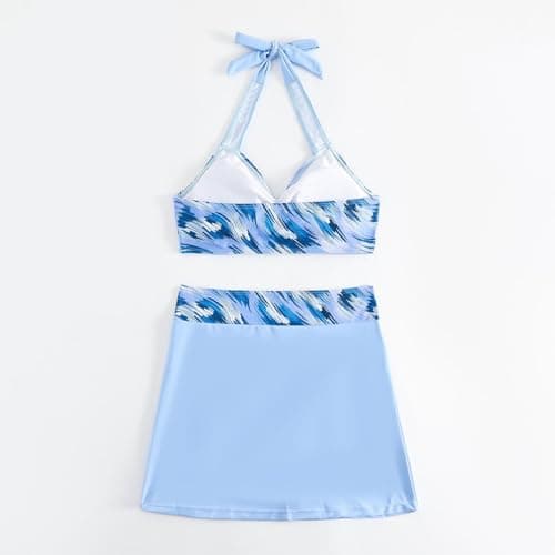 Cethrio Vintage Printed Plus Size Tankini and Boyshorts