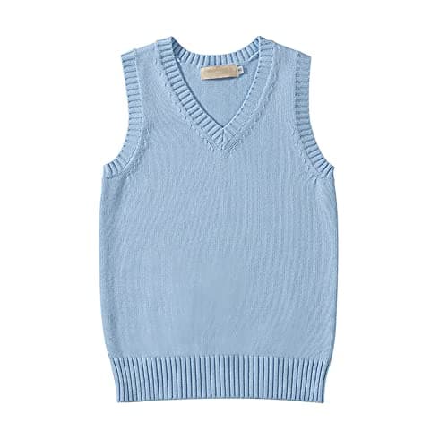 Jinghuiyue Women's Solid Color V-Neck Knit Vest