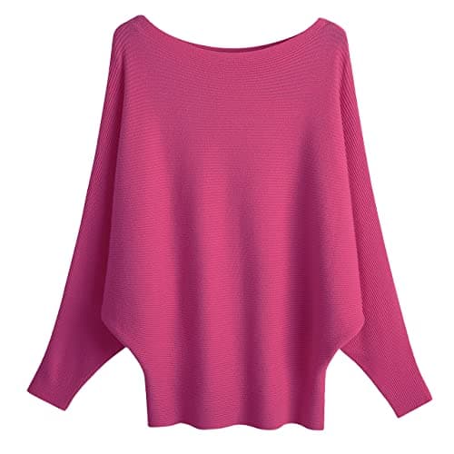 GABERLY Women's Boat Neck Batwing Dolman Knit Sweaters & Pullovers