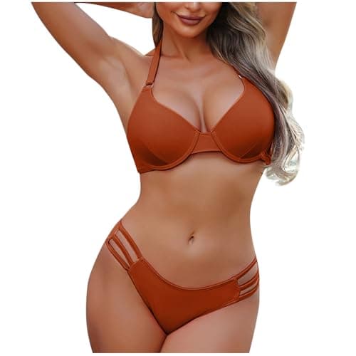 Cethrio Women's Cute Halter Tummy Control Bikini Swimsuit
