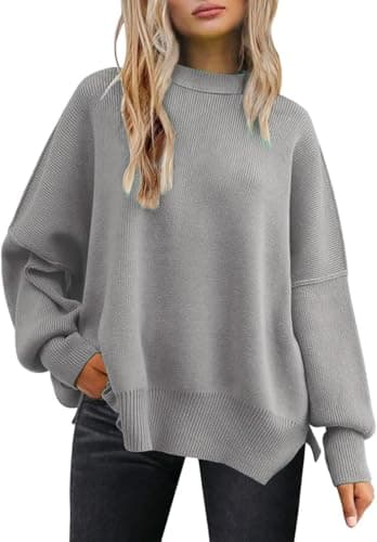 Cordat Women's Oversized Batwing Balloon Sleeve Knit Sweaters