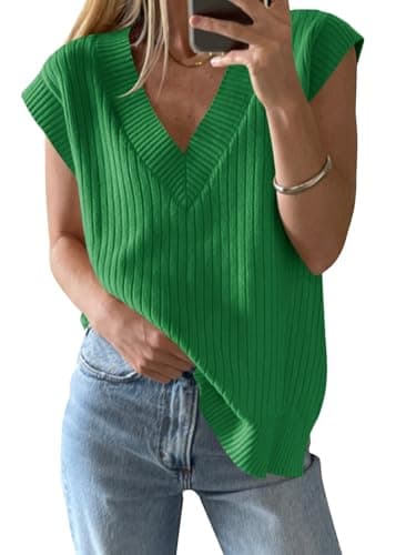 Women's V Neck Knit Sweater Vest