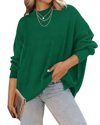 ZESICA Women's Casual Oversized Long Sleeve Ribbed Knit Pullover Sweater Tops
