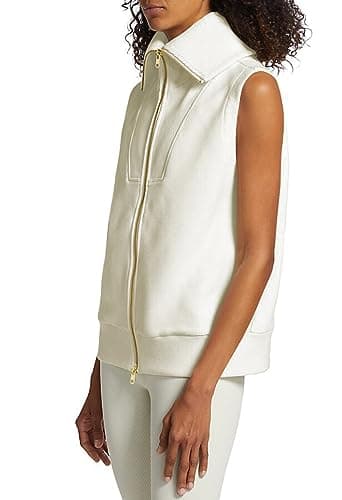 Viottiset Women's Ribbed Full Zip Sweatshirt Vest Casual Fall Top