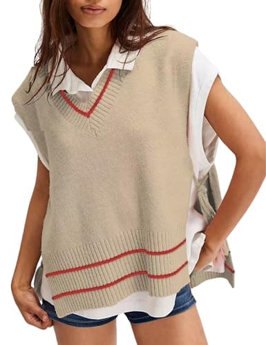 Meyhad Women's V-Neck Fringe Sweater Vest