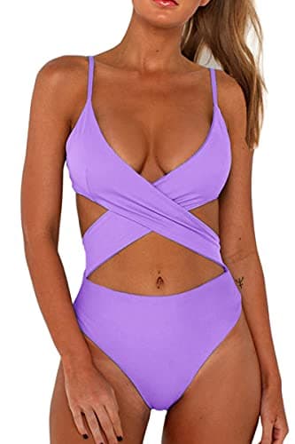 CHYRII Women's High-Waisted Cut-Out One-Piece Monokini Swimsuit