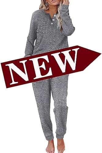 Women's Lounge Sets: WIHOLL Two-Piece Sweatshirt and Sweatpants with Pockets