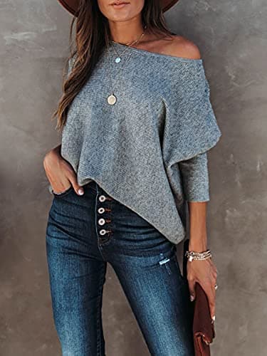 Caracilia Women's Oversized Fall Batwing Knit Sweater