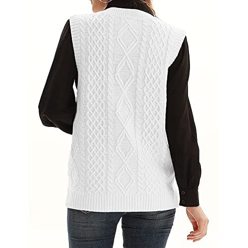 NIUBIA Women's V-Neck Knit Sleeveless Cardigan Sweater with Pocket