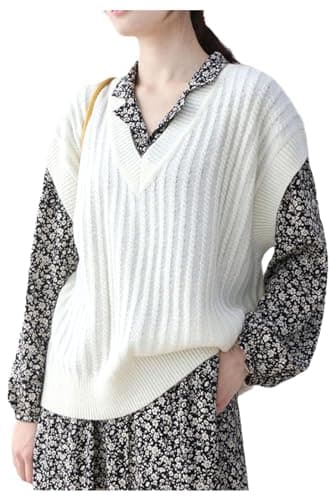 Women's Thick Oversize V-Neck Sleeveless High Street Pullover Vest