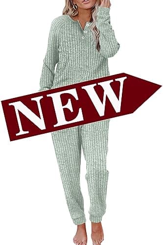 Women's Lounge Sets: WIHOLL Two-Piece Sweatshirt and Sweatpants with Pockets