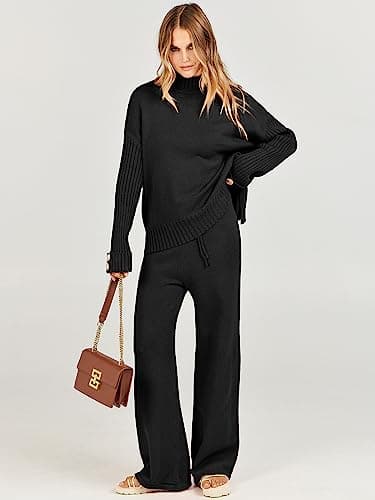 ANRABESS Women's 2-Piece 2024 Fashion Long Sleeve Lounge Sets