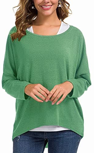 UGET Women's Oversized Batwing Sleeve Pullover Casual Top