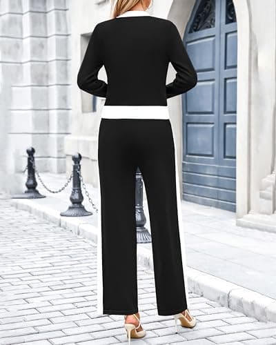 PRETTYGARDEN Women's Long Sleeve Cardigan & Wide Leg Pant Sets