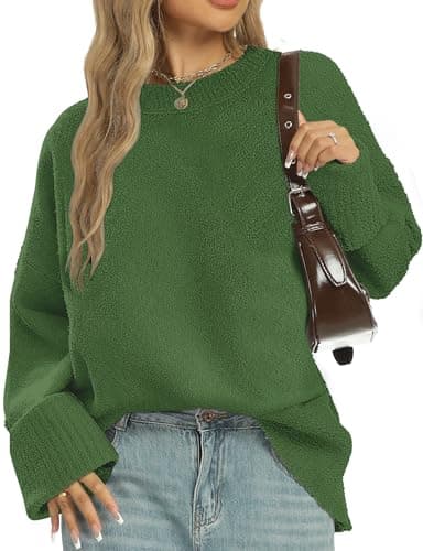 2025 Trendy Chunky Fuzzy Woman's Oversized Long Sleeve Sweater