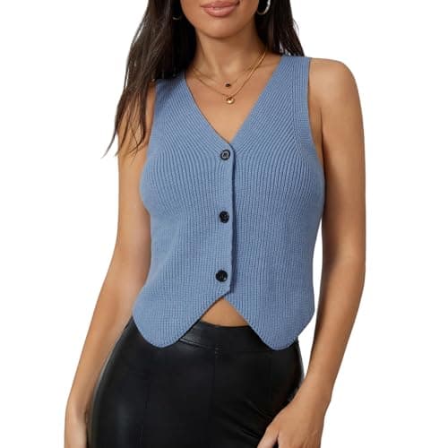 Usweetie Women's Sleeveless V-Neck Knit Sweater Vest