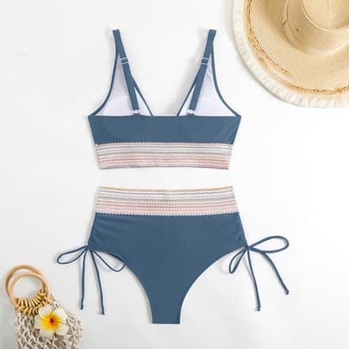 Cethrio Plus Size High Waisted Tummy Control Swimsuit