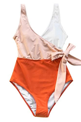 CUPSHE Women's Wrap Color Block One Piece Swimsuit