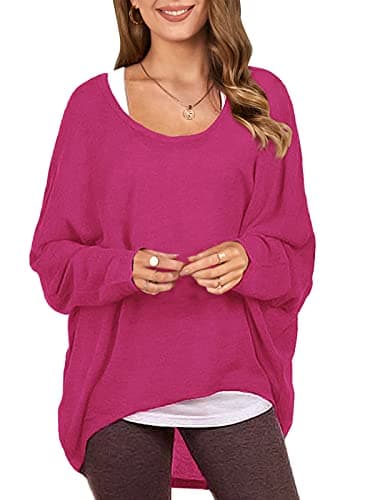 ZANZEA Women's Off-Shoulder Batwing Sleeve Oversized Top