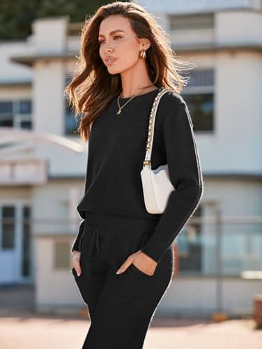 iChunhua Women's Warm Knit Sweater Set with Wide Leg Pants