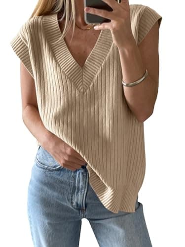 Women's V Neck Knit Sweater Vest