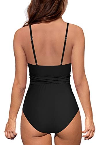 Upopby Women's Sexy Cut Out V Neck High Waisted One Piece Swimsuit