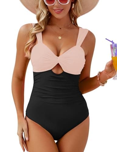 VIMPUNEC Women's High-Waisted Tummy Control One-Piece Swimwear