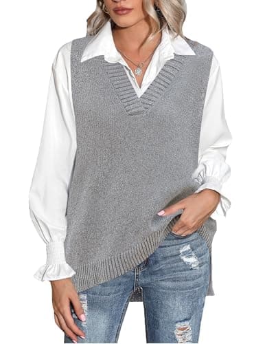 Women's Oversized Knitted Sweater Vest for Fall 2024
