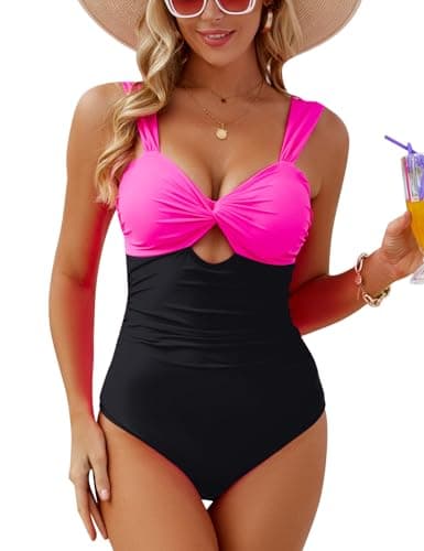 VIMPUNEC Women's High-Waisted Tummy Control One-Piece Swimwear
