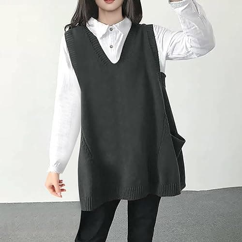 Cute Women's Oversized Casual Swing Vest with Pockets