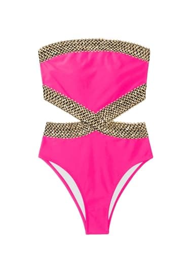 Milumia Women's Cut Out Strapless One Piece Swimsuit