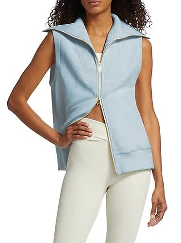 Viottiset Women's Ribbed Sleeveless Sweatshirt Vest for Fall