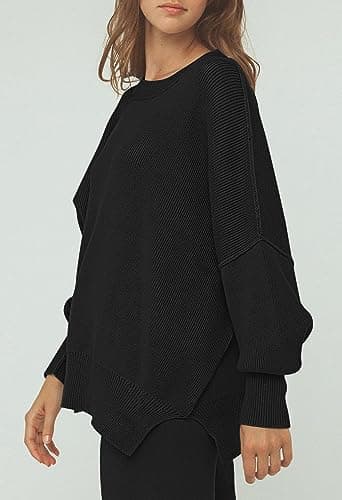 Pink Queen Women's 2-Piece Knit Outfit Set: Sweater & Wide Leg Pants