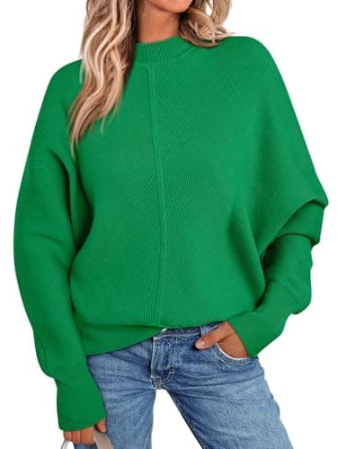 LILLUSORY Women's Trendy Oversized Mock Neck Sweater 2024 Winter Pullover