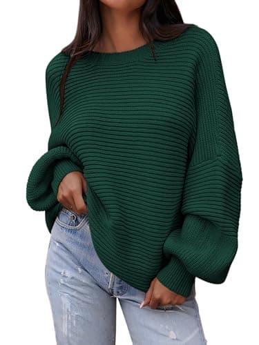 PRETTYGARDEN Women's Long Lantern Sleeve Oversized Sweater