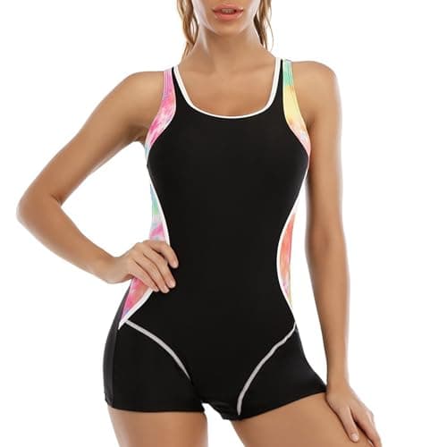 Conservative Racerback One Piece Swimsuit for Women Tummy Control Training Swimwear