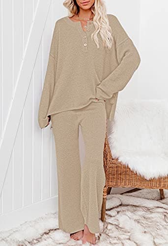 Viottiset Women's Sweater and Wide Leg Pants Loungewear Set