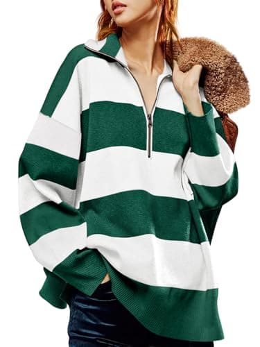 Yousify Oversized Women's Half Zip Turtleneck Sweater S-2XL