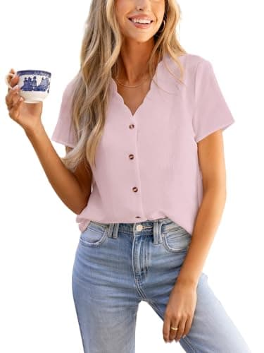 CUPSHE Women Summer Dressy Short Sleeve Office Blouses