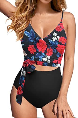 Upopby Women's Sexy Cut Out V Neck High Waisted One Piece Swimsuit