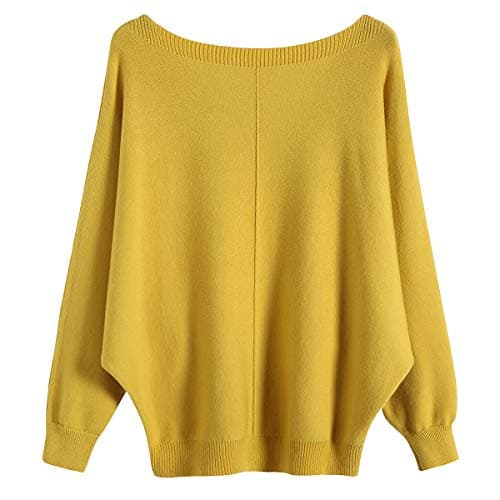GABERLY Women's Boat Neck Batwing Dolman Knit Sweaters & Pullovers