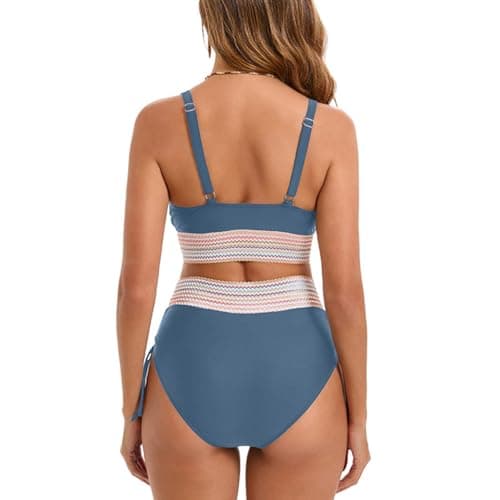 Cethrio Plus Size High Waisted Tummy Control Swimsuit