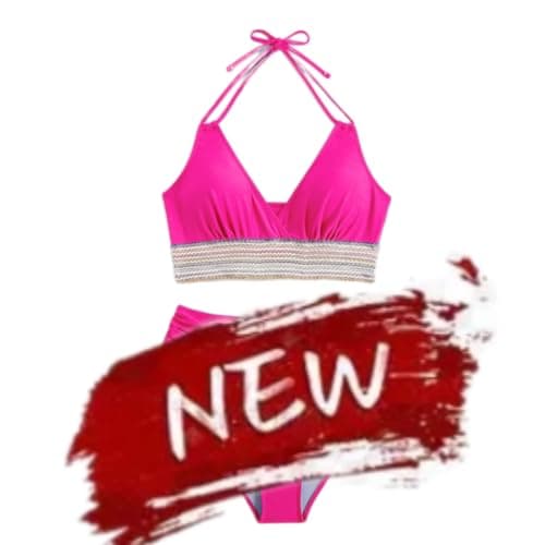 High-Waisted Tummy Control Color Block Bikini Sets Summer Swimwear