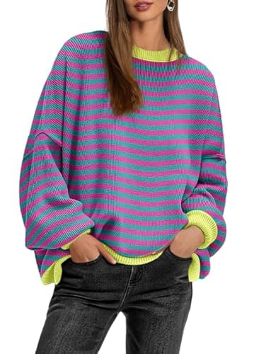 Lepunuo Women's Oversized Batwing Long-Sleeve Knit Sweater